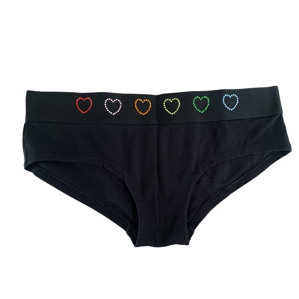 Pink Victoria’s Secret black hiphuggers panty size small